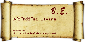 Békési Elvira névjegykártya